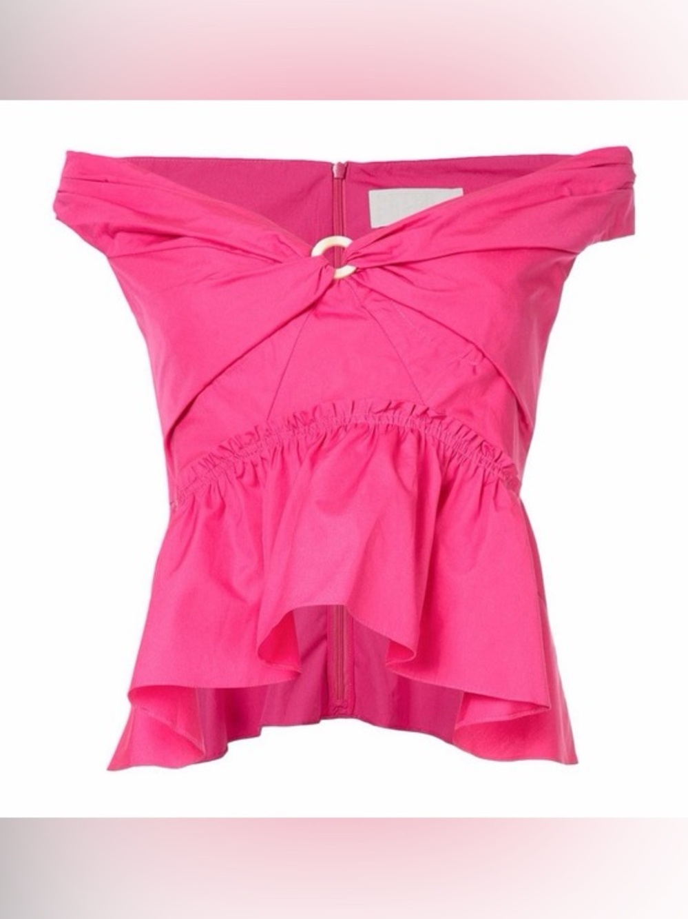 Peter Pilotto Bardot Peplum Bustier Pink 100% Cotton Size 6